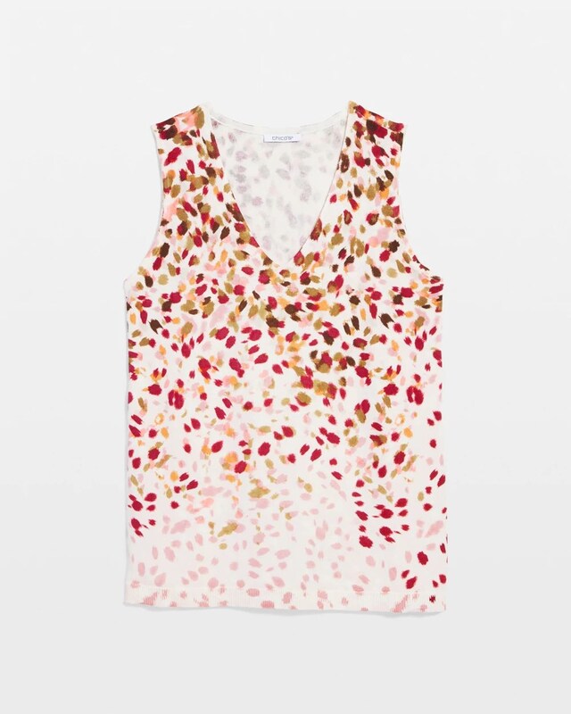 Ombre Printed Sleeveless V-Neck Tank - image 5